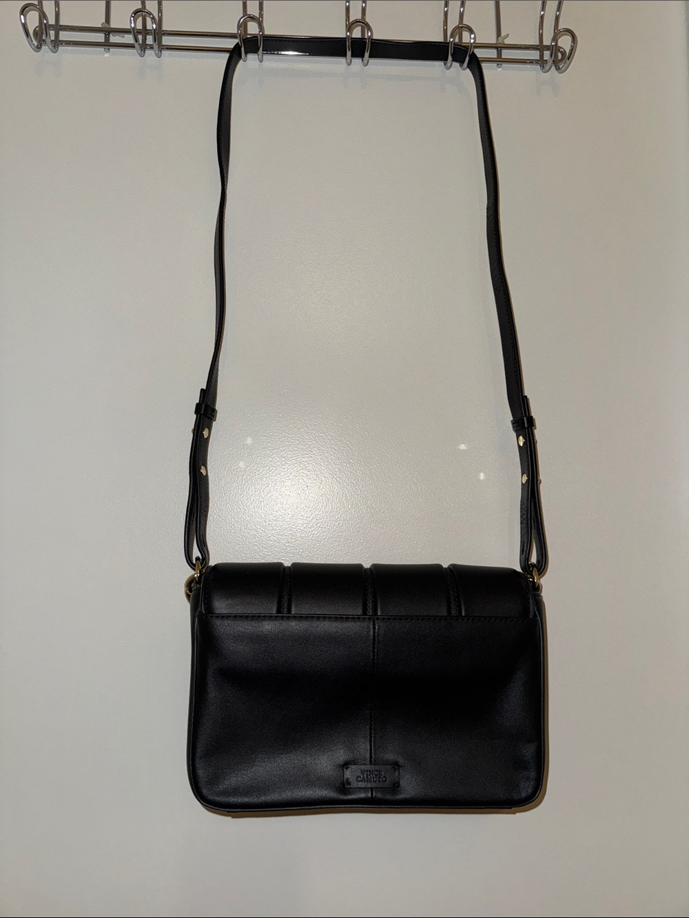 Vince Camuto Black Quilted Flap Crossbody Shoulder Bag